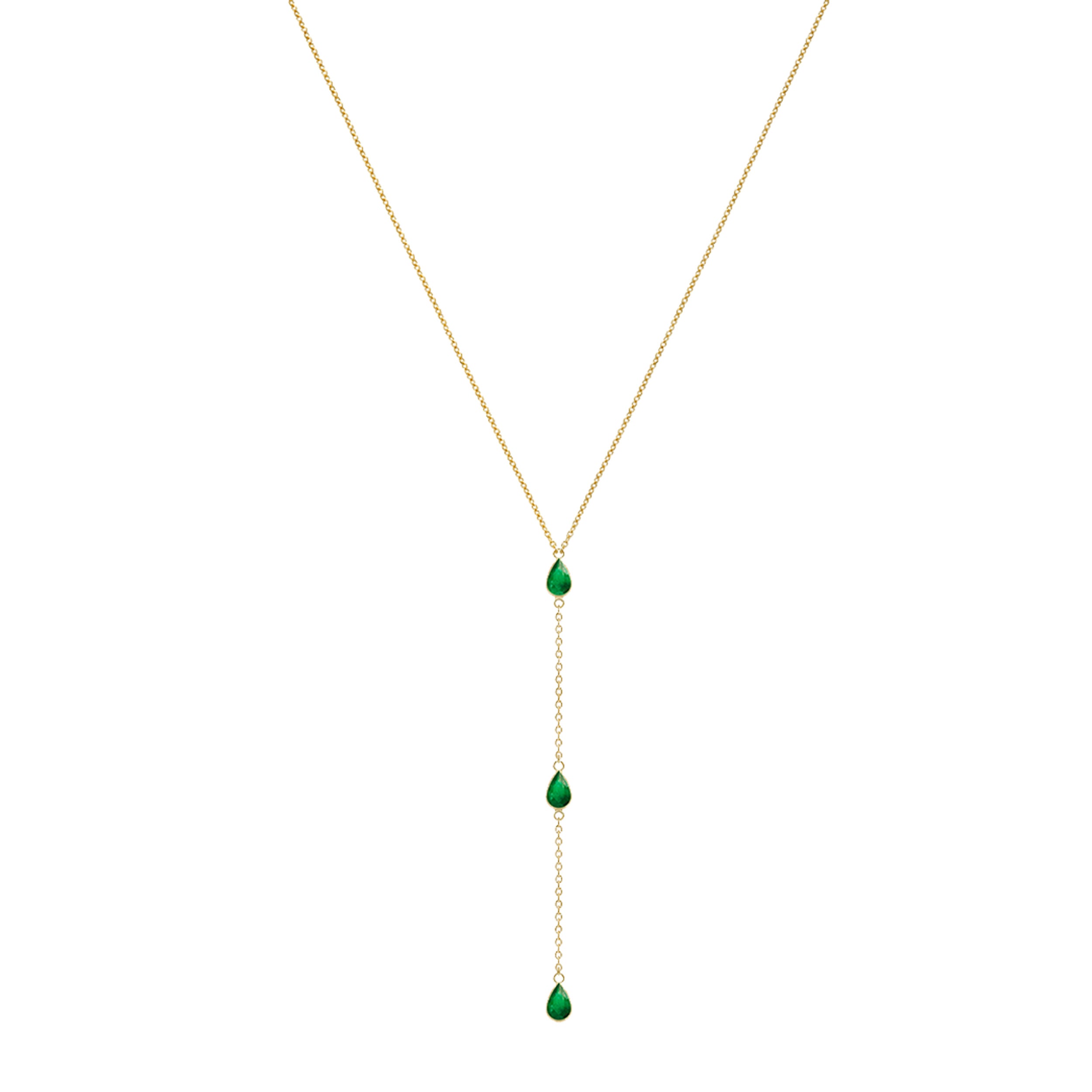 Emerald Y Necklace