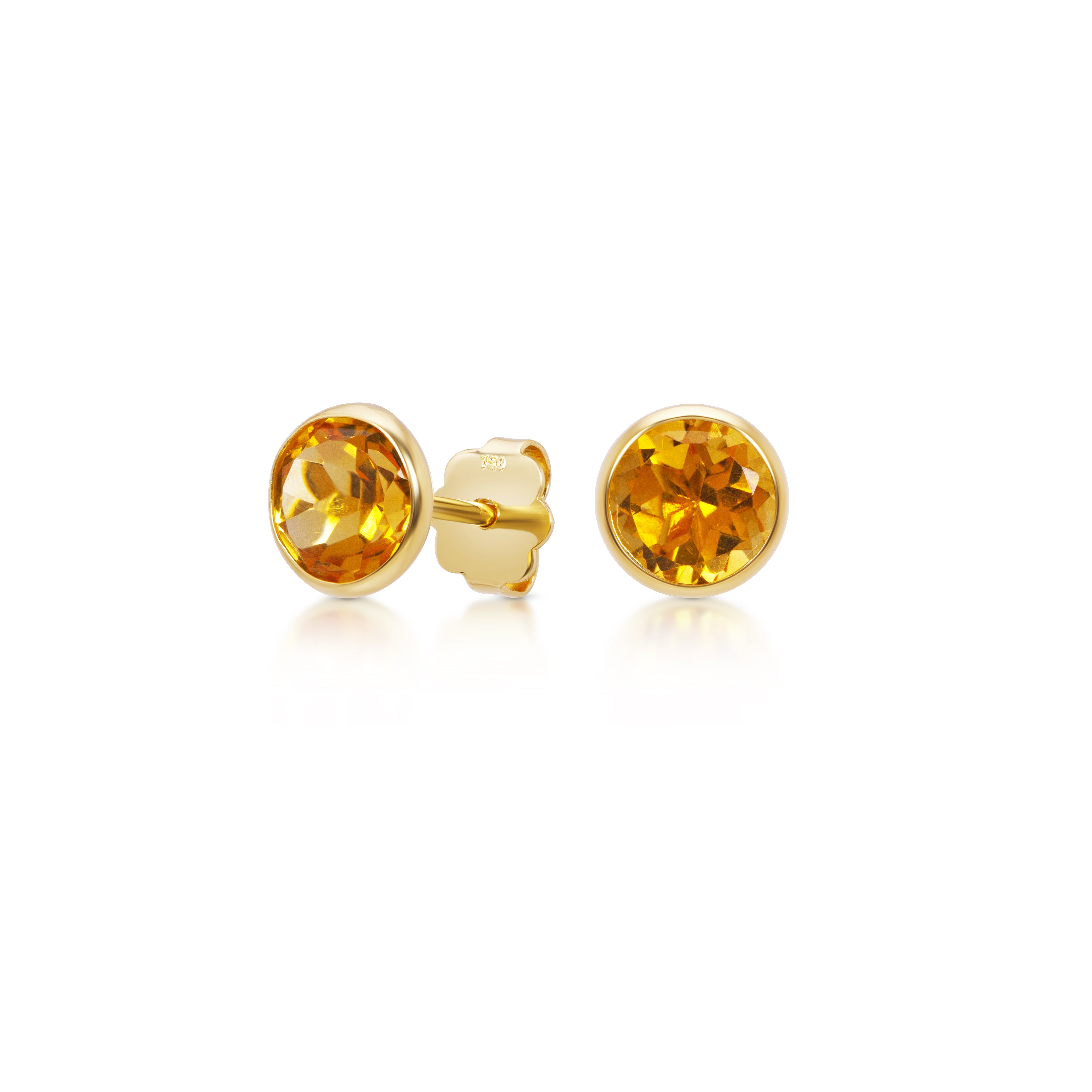 Citrine Stud Earrings 6MM