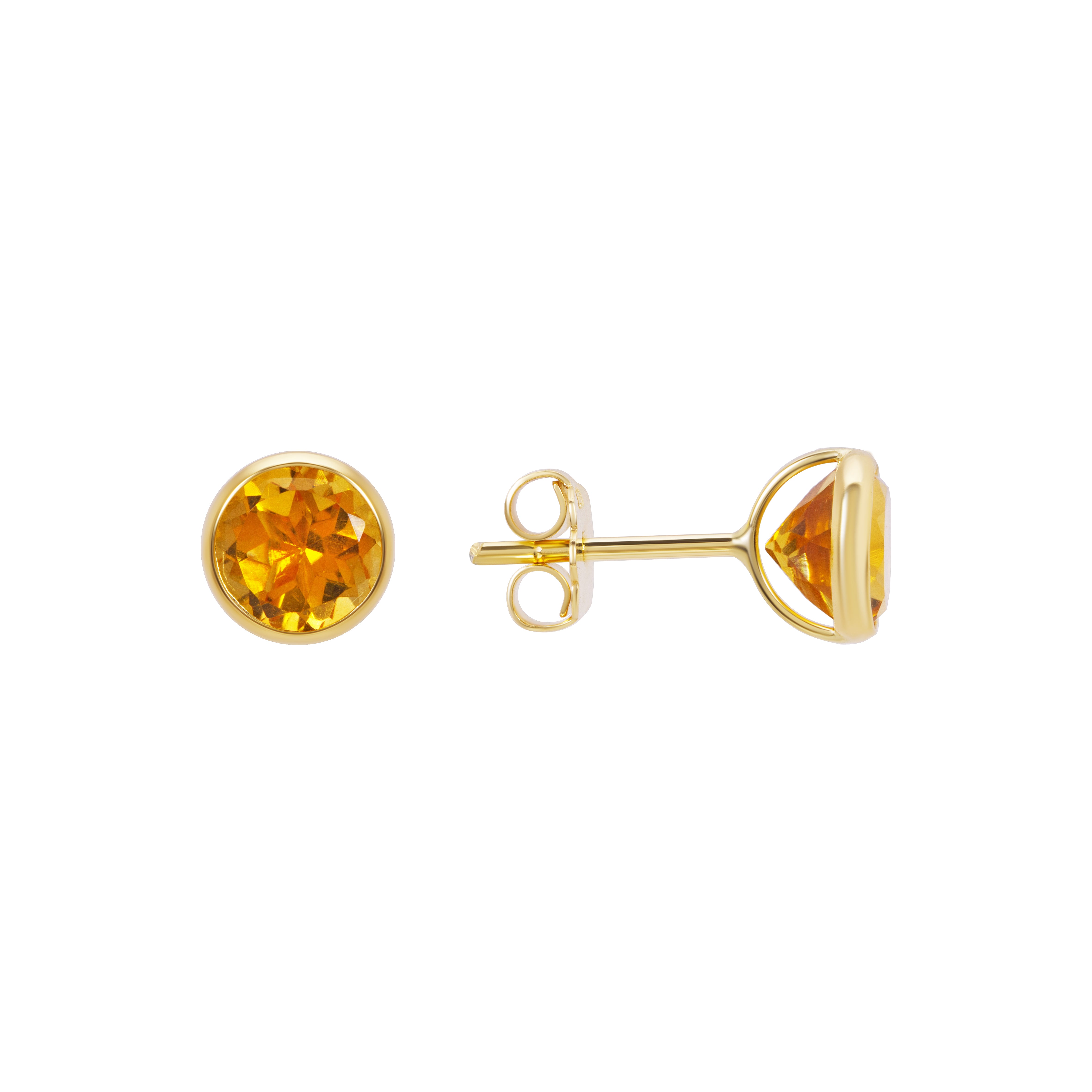 Citrine Stud Earrings 6MM