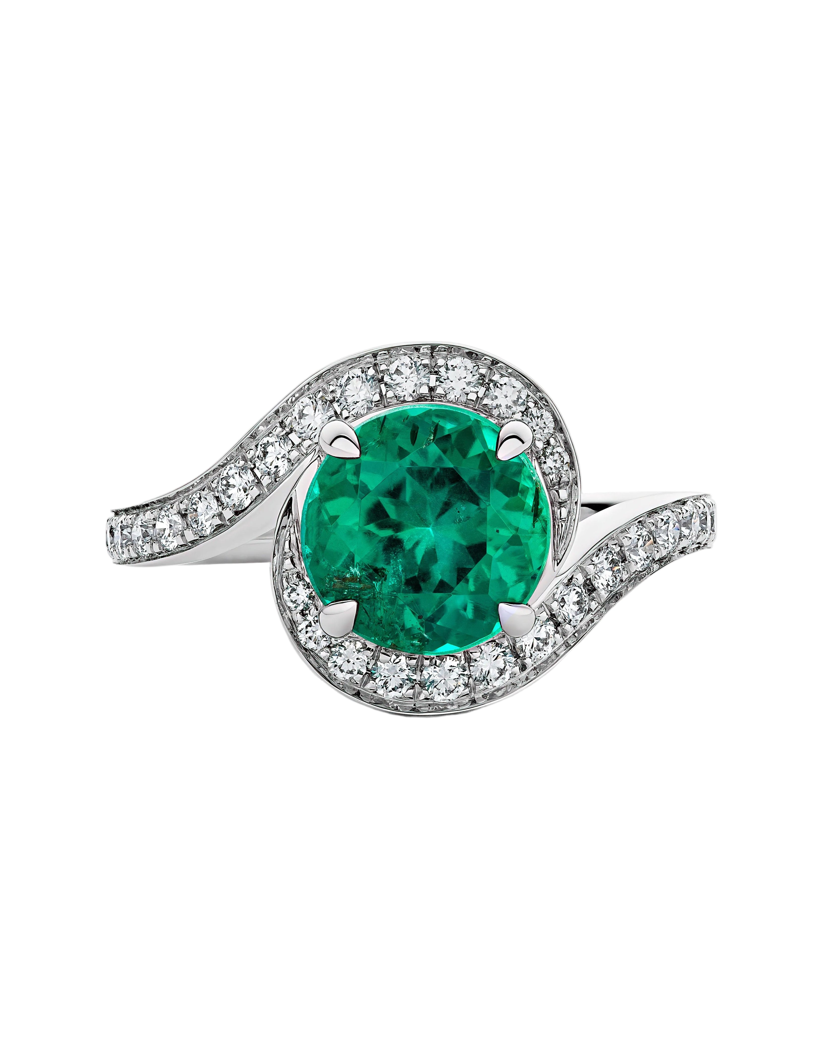 Sun Cut Emerald Ring