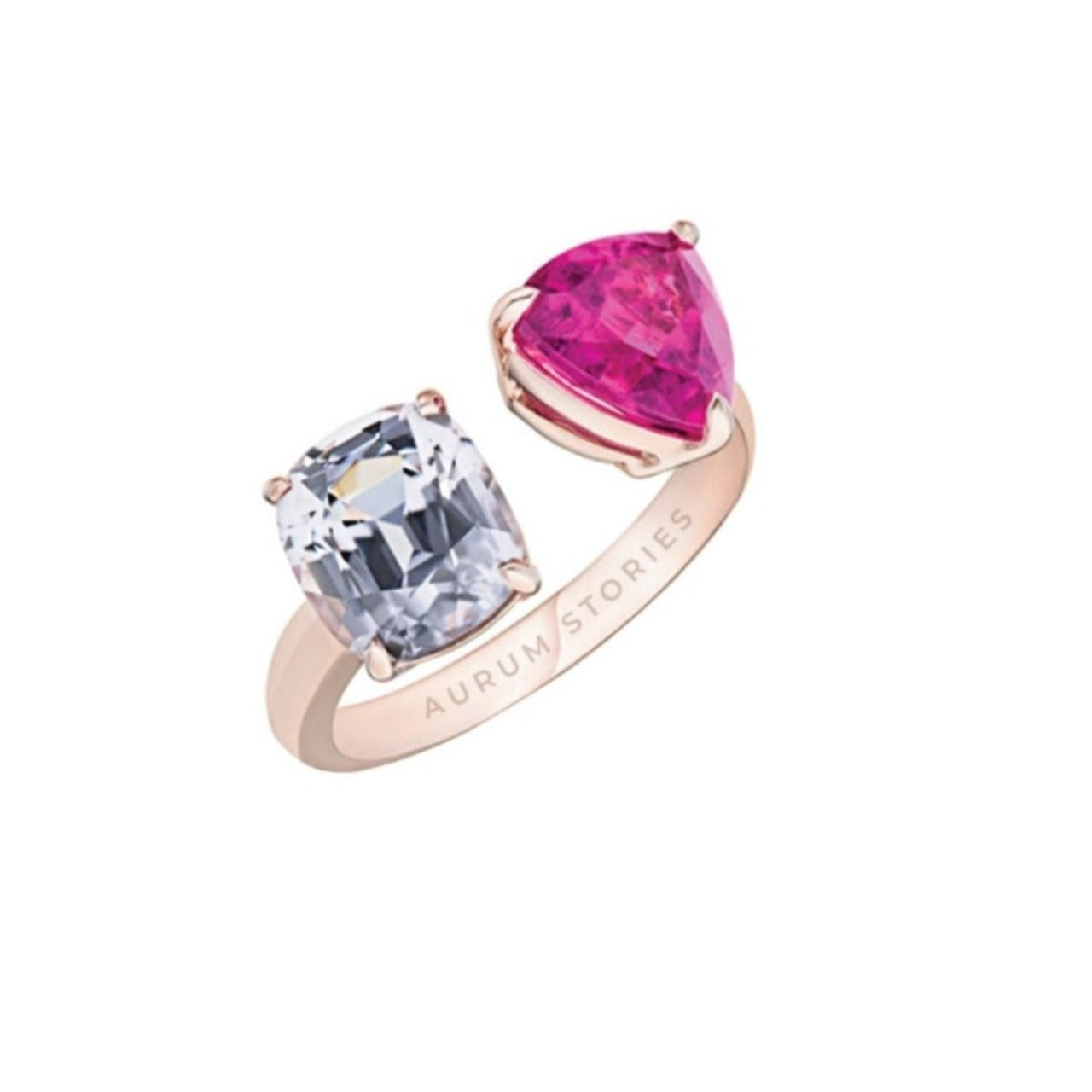 Spinel and Pink Tourmaline Toi et Moi Ring