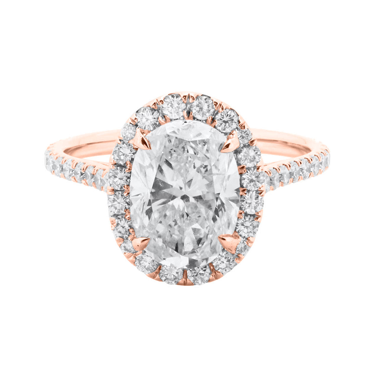 Oval Diamond Halo Engagement Ring