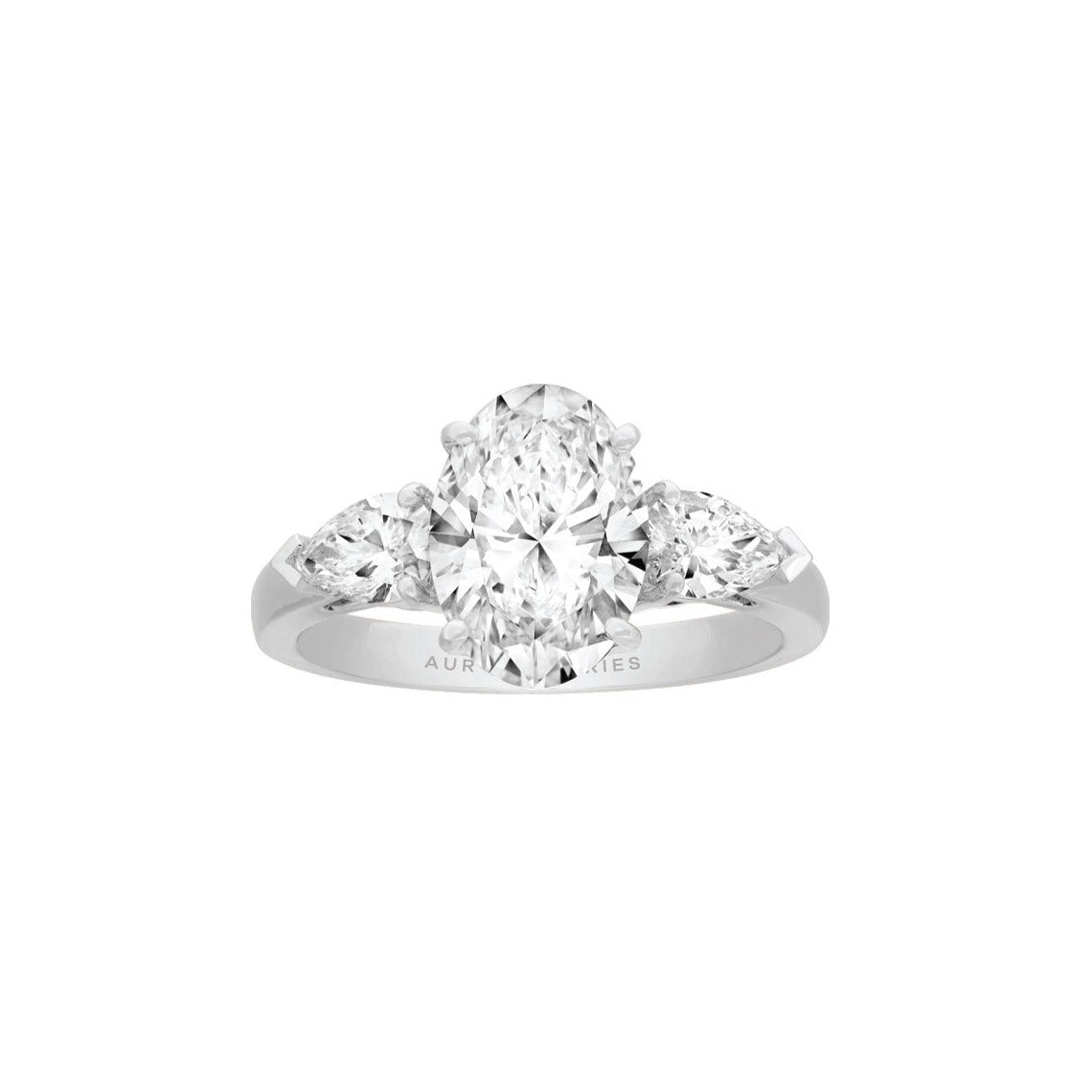 Oval and Pear Diamond Engagement Ring