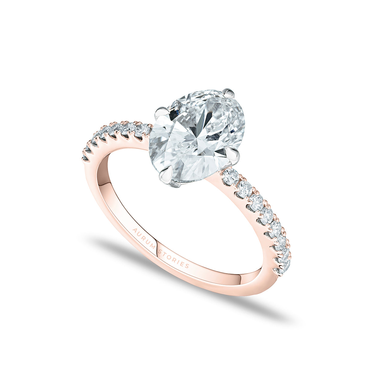 Oval East West Diamond Engagement Ring