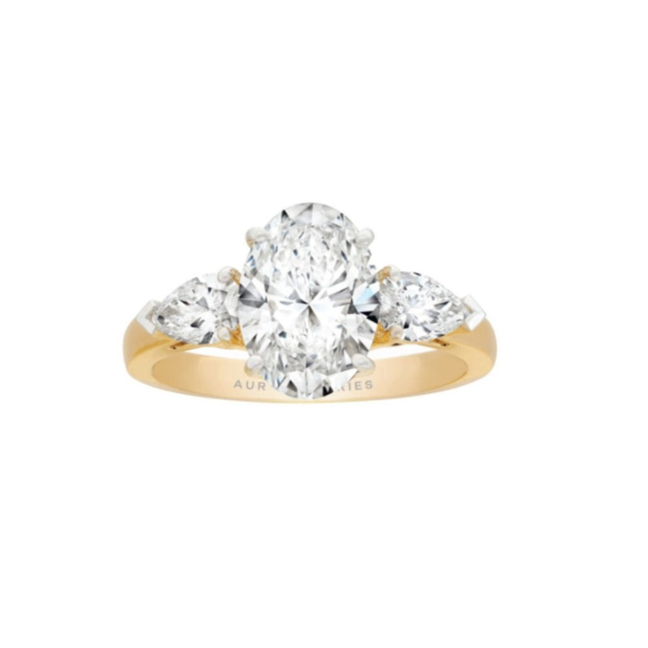 Oval and Pear Diamond Engagement Ring