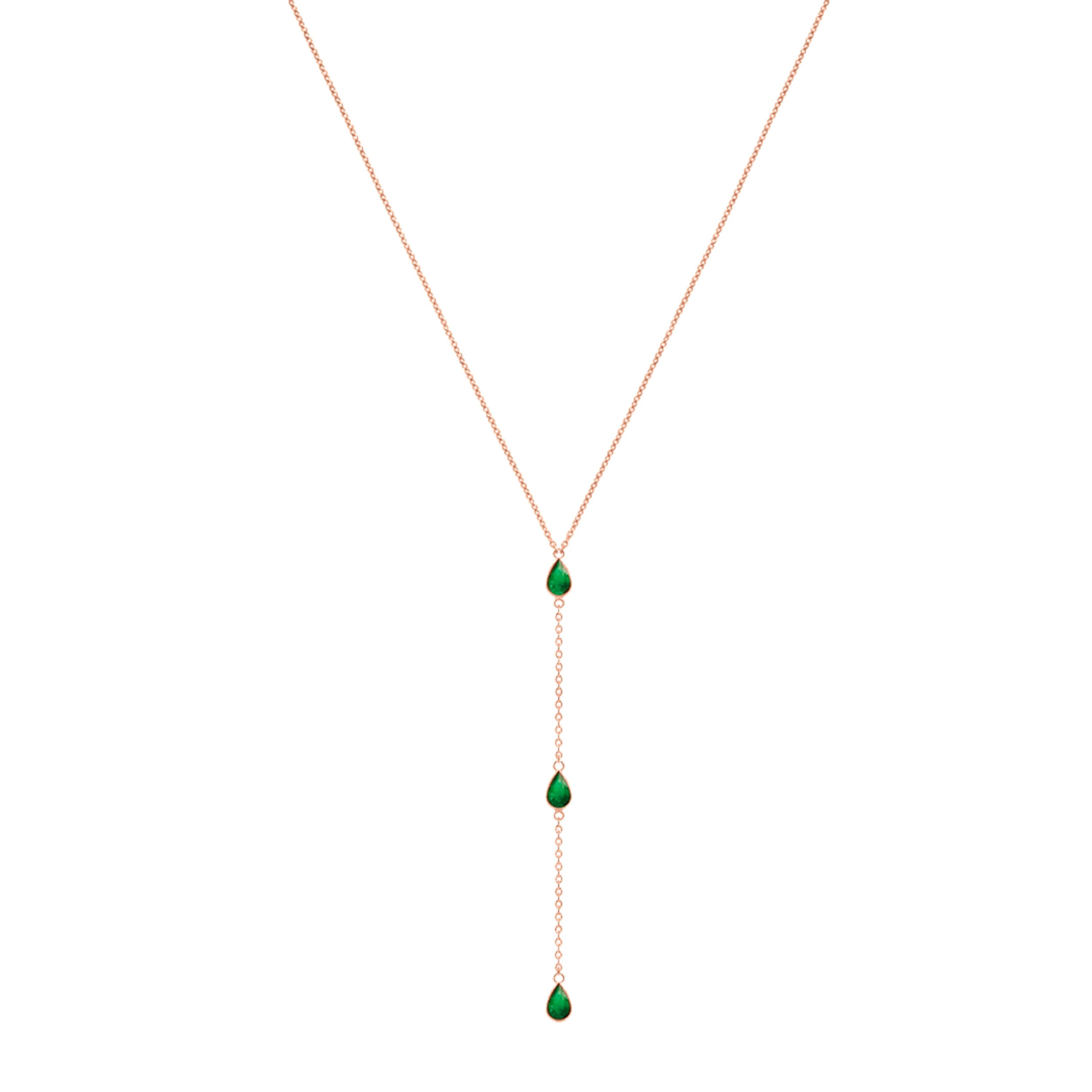 Emerald Y Necklace