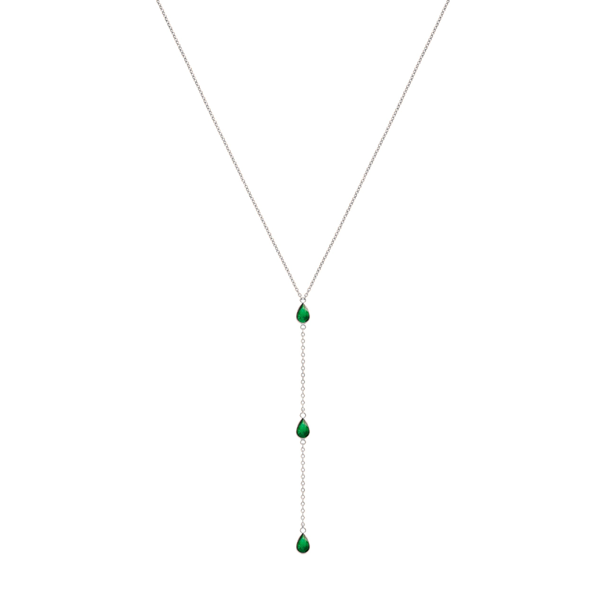 Emerald Y Necklace