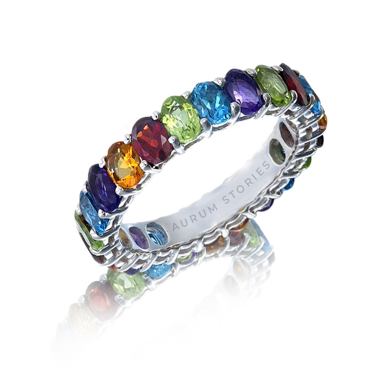 Oval Multicoloured Eternity Ring