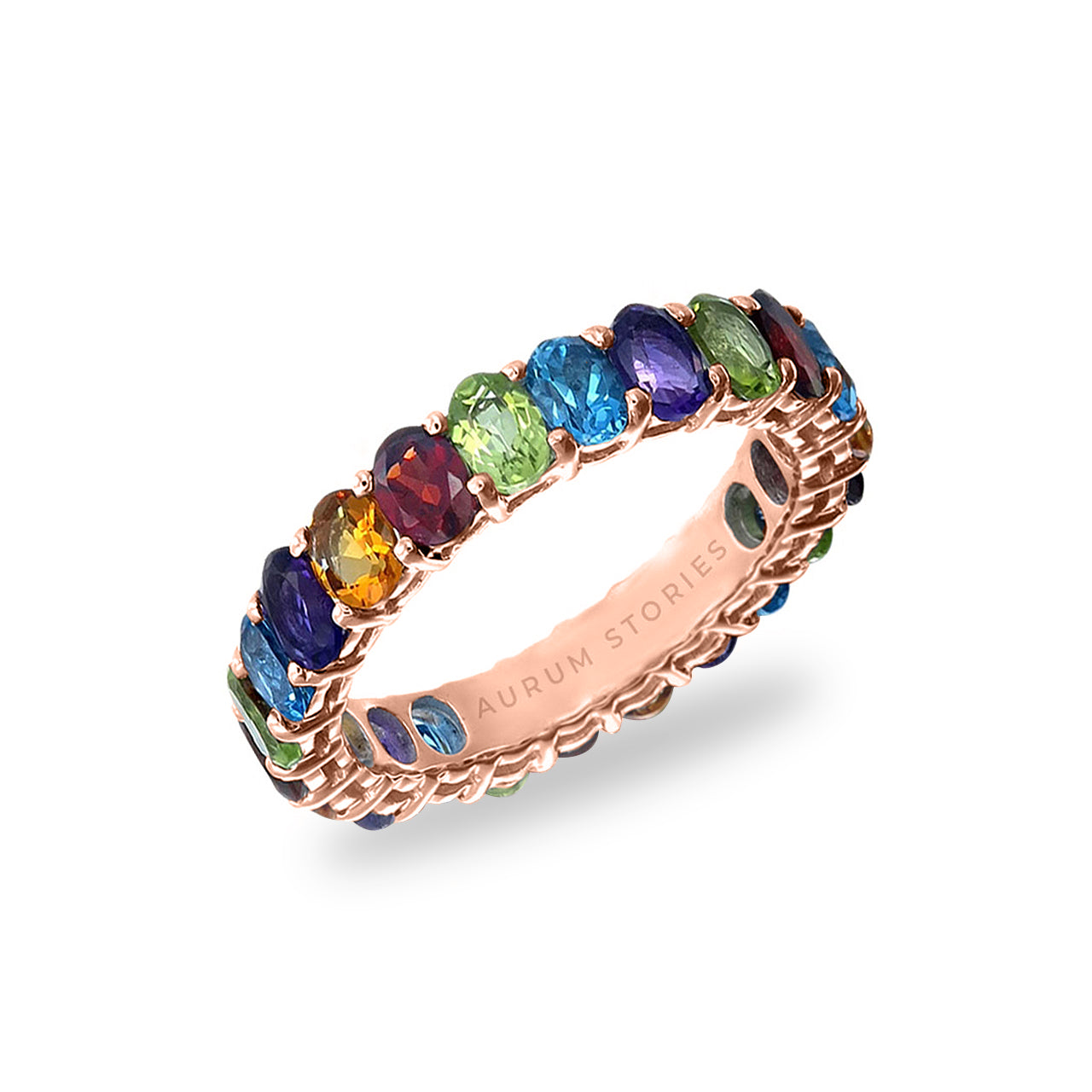 Oval Multicoloured Eternity Ring