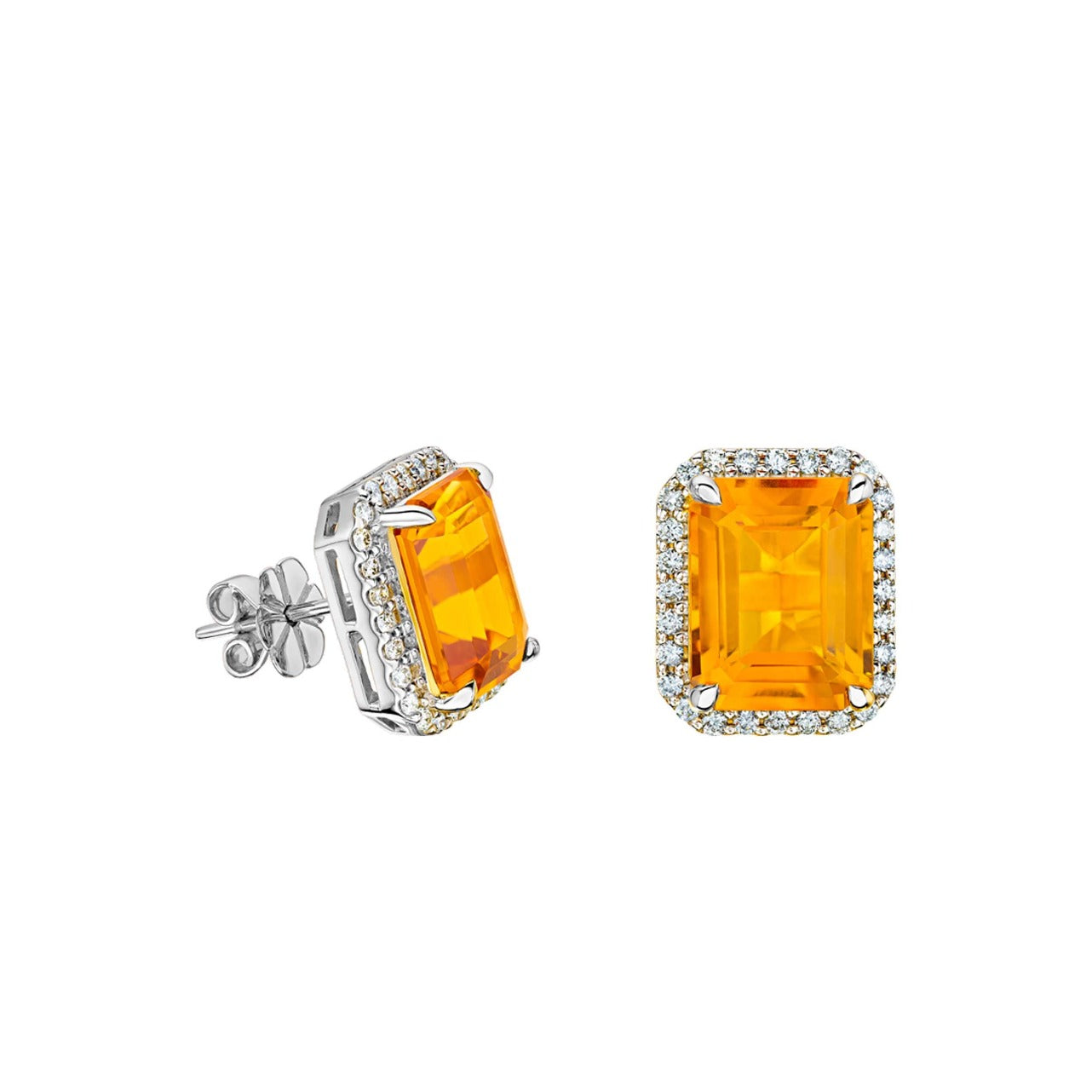 Citrine and Diamond Earrings