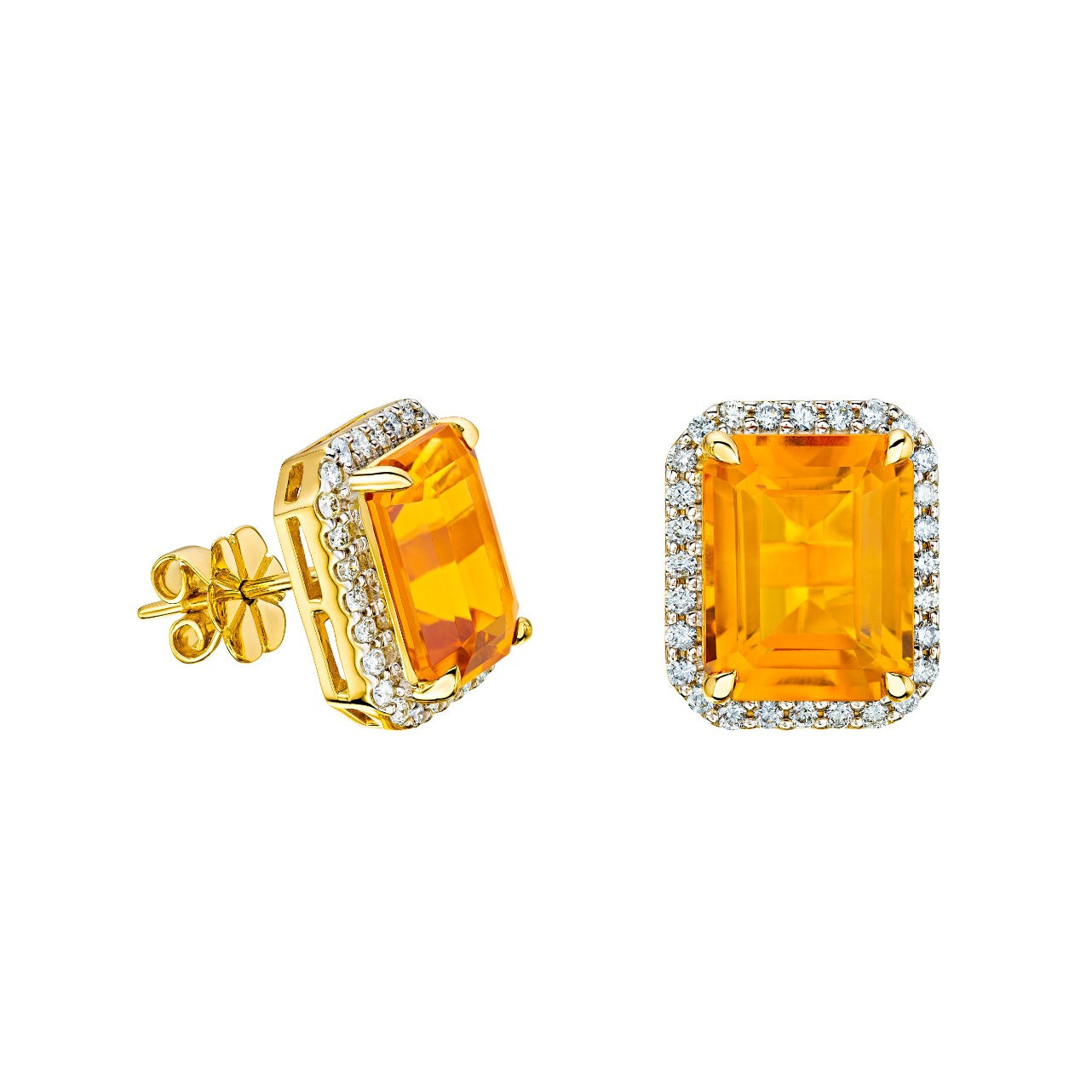 Citrine and Diamond Earrings