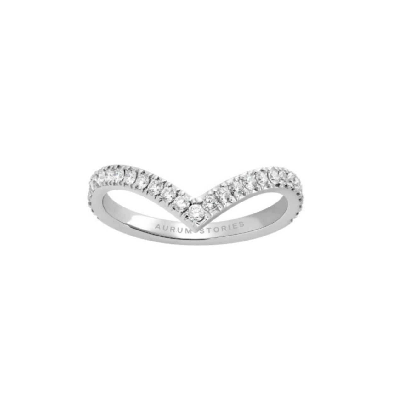 Diamond V - Shaped Wedding Band