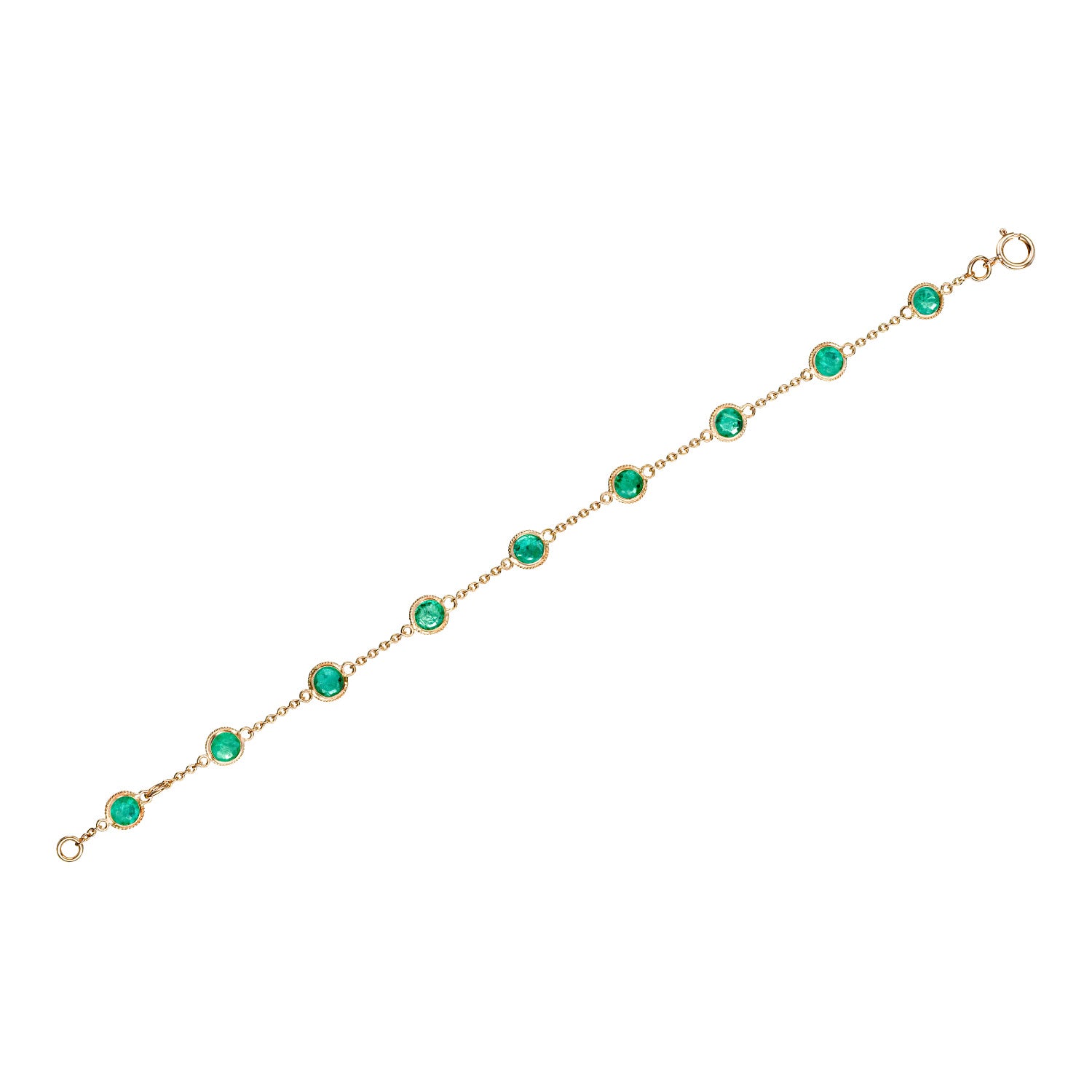 Emerald Round Brilliant Bezel Bracelet