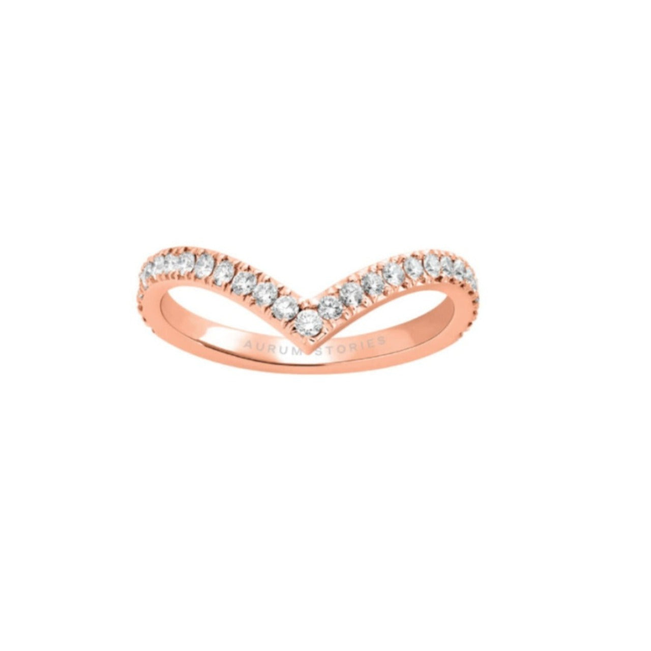 Diamond V - Shaped Wedding Band