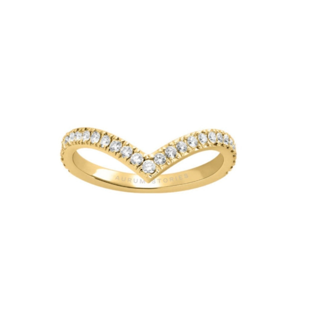 Diamond V - Shaped Wedding Band