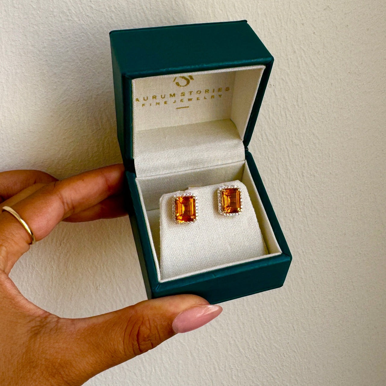 Citrine and Diamond Earrings