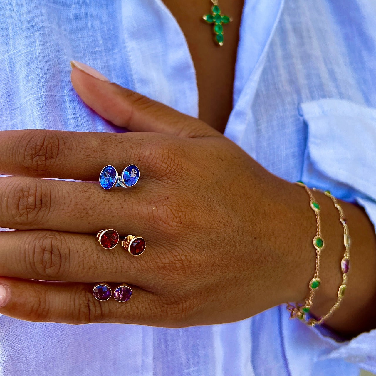 Oval Tanzanite Studs