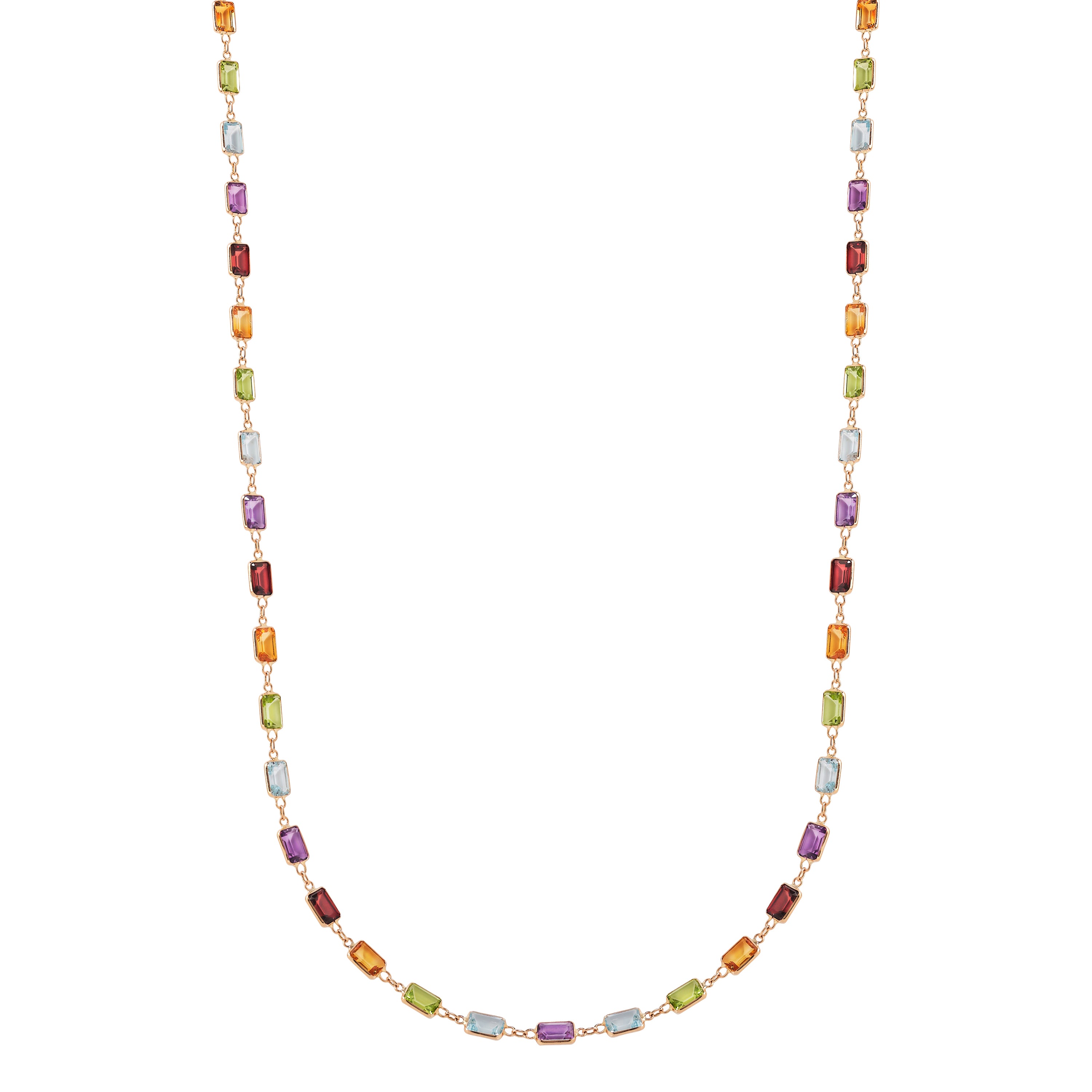 Emerald Cut Multicoloured Necklace