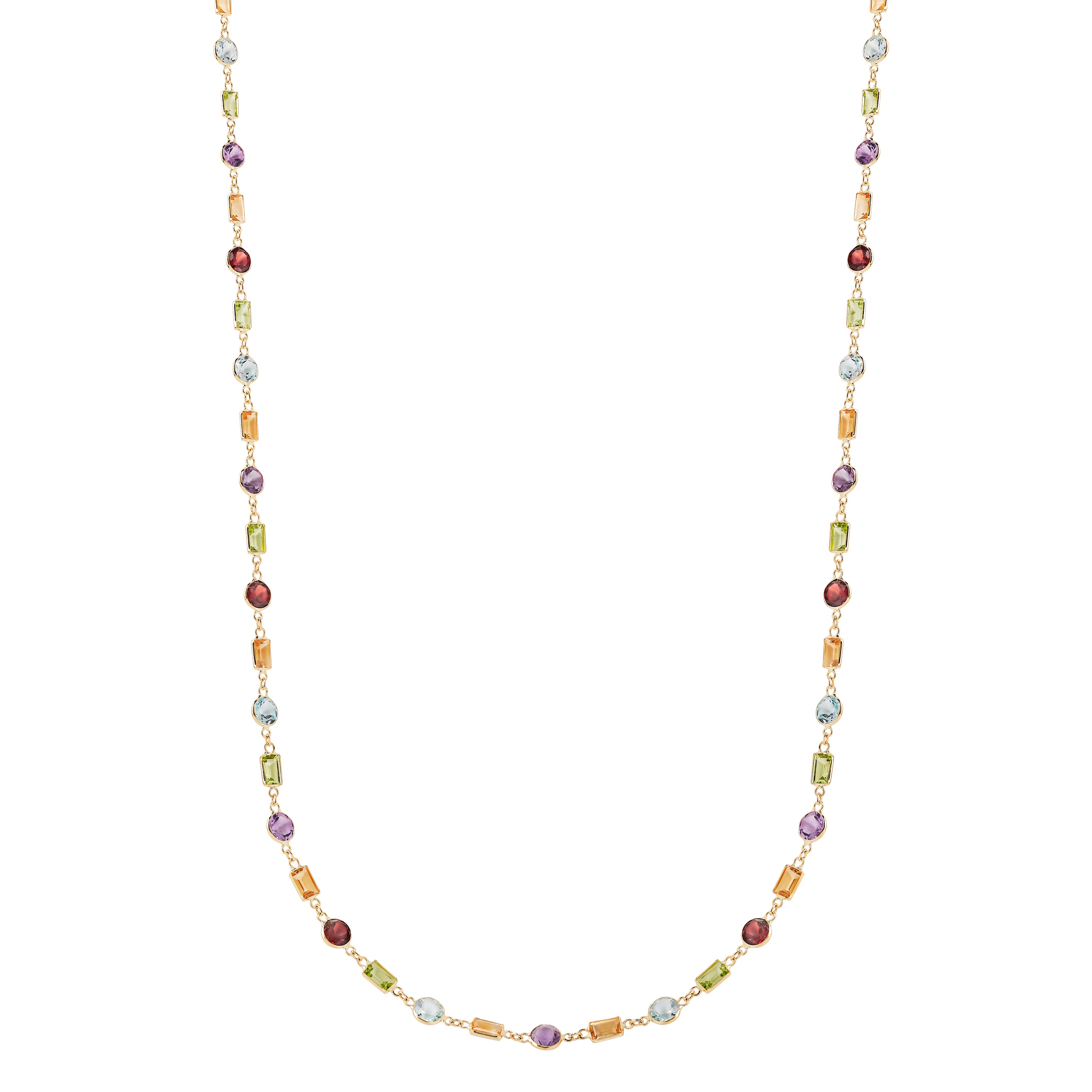 Mixed Cut Multicoloured Necklace