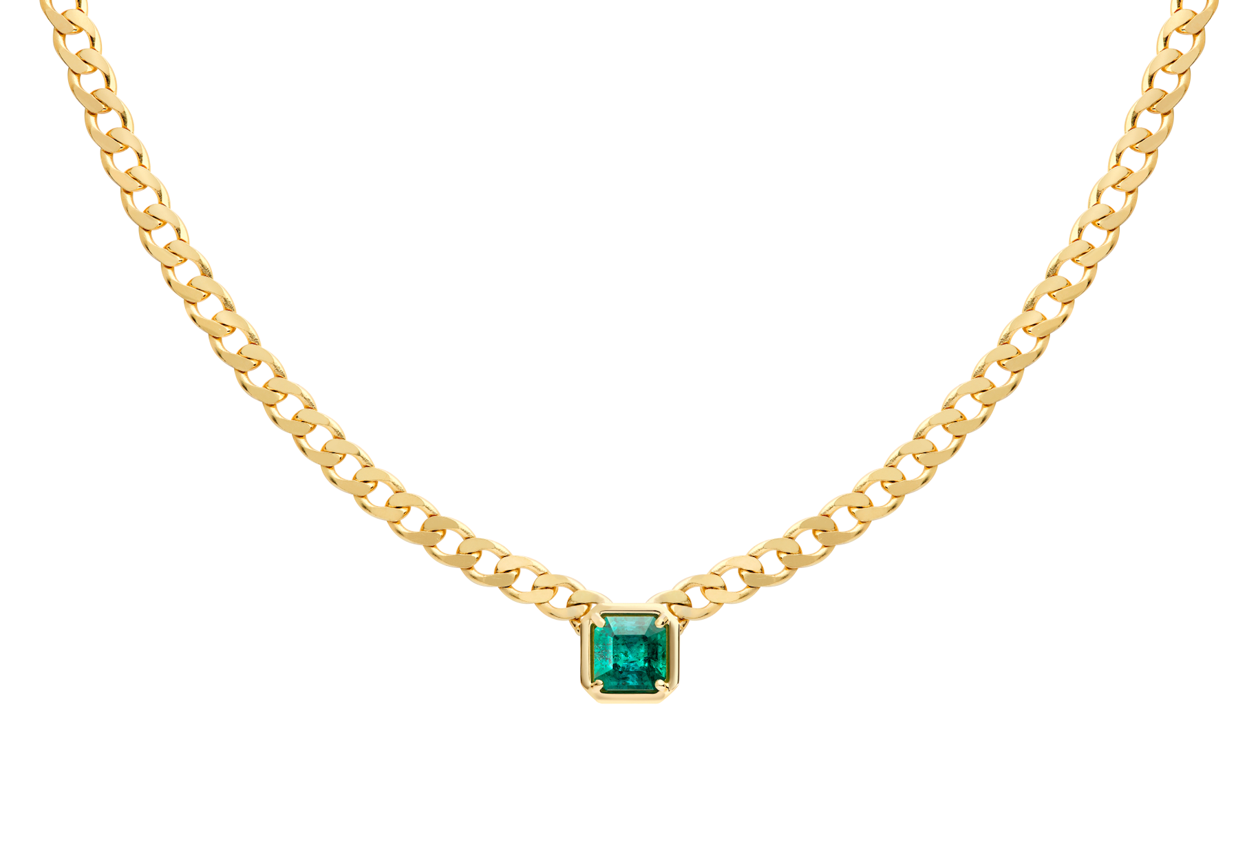 Chunky Emerald Cuban Link Choker