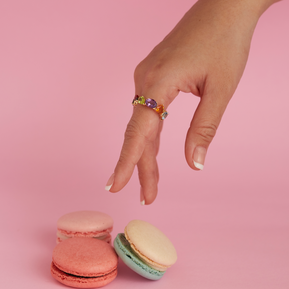 Multistone Multicolour Ring (mixed cut)