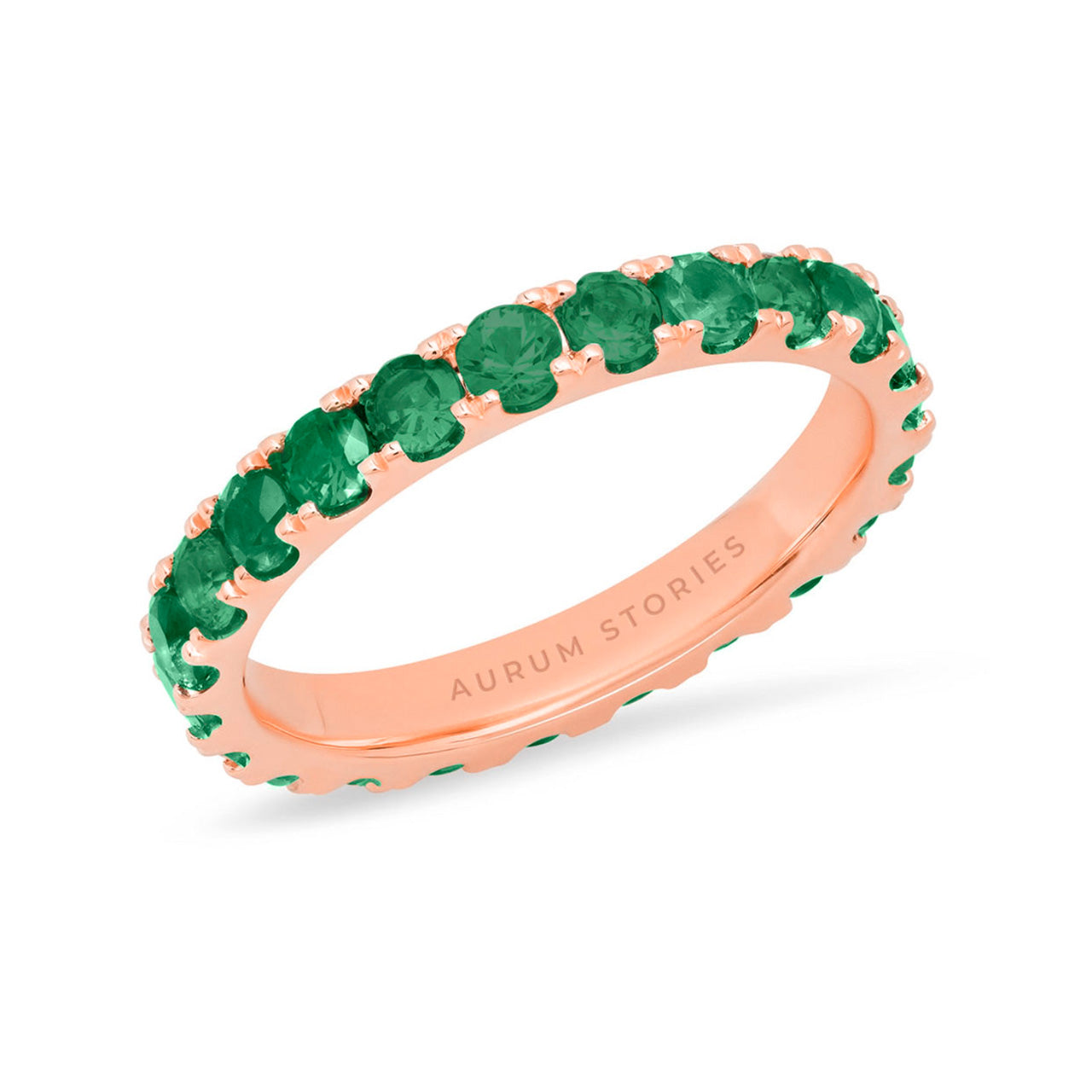 Emerald Round Brilliant Eternity Band