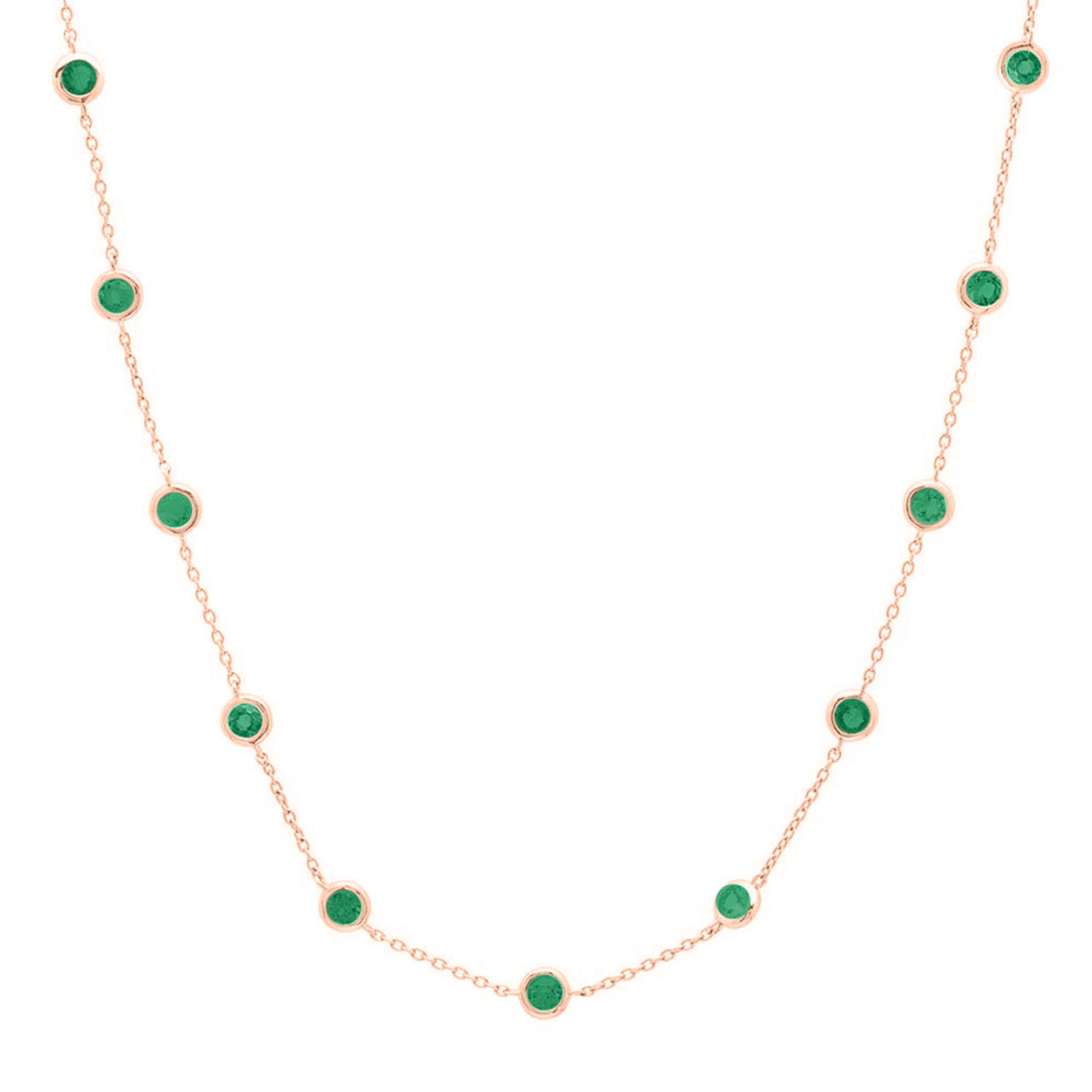 Emerald Round Brilliant Choker